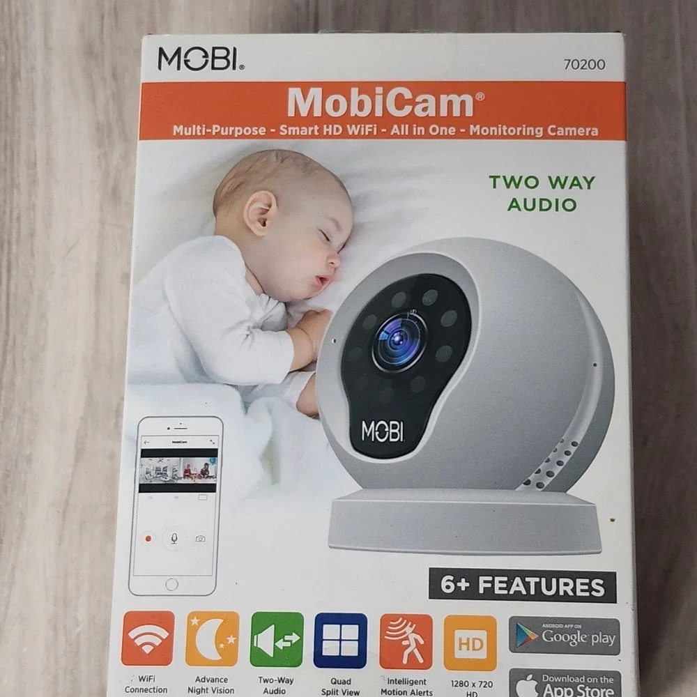 MobiCam Wi-fi Video Baby Monitoring System Camera Night Vision For IOS & Android